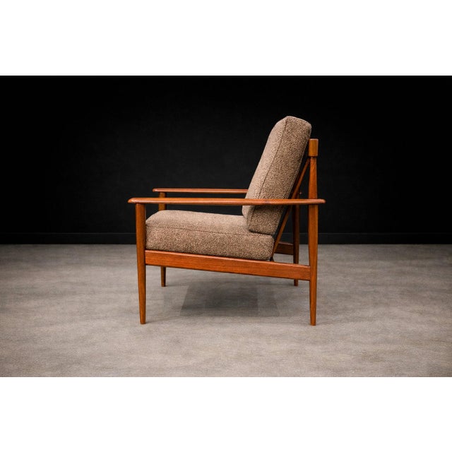 Grete Jalk Armchair in Caviuna & Mushroom Brown Bouclé, Rino Levi, Brazil, 1960s - Lot 491C For Sale - Image 14 of 17