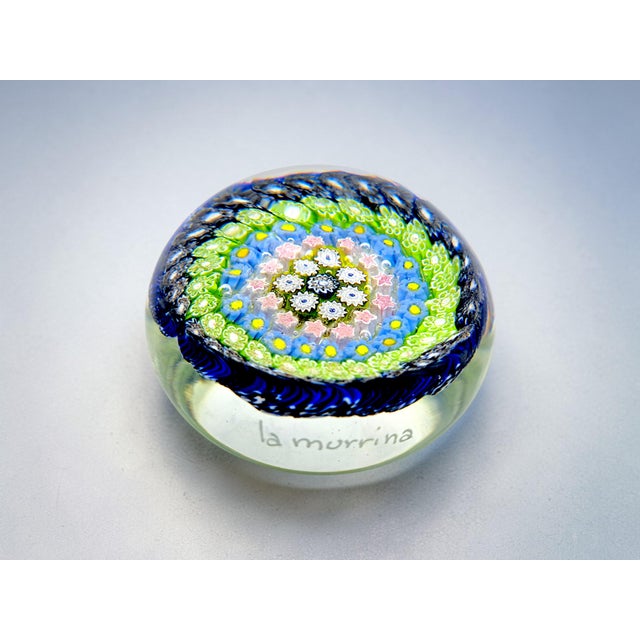 Glass Murano Glass Paperweight with Millefiori Murrine from La Murrina Glassworks, 1980s For Sale - Image 7 of 7
