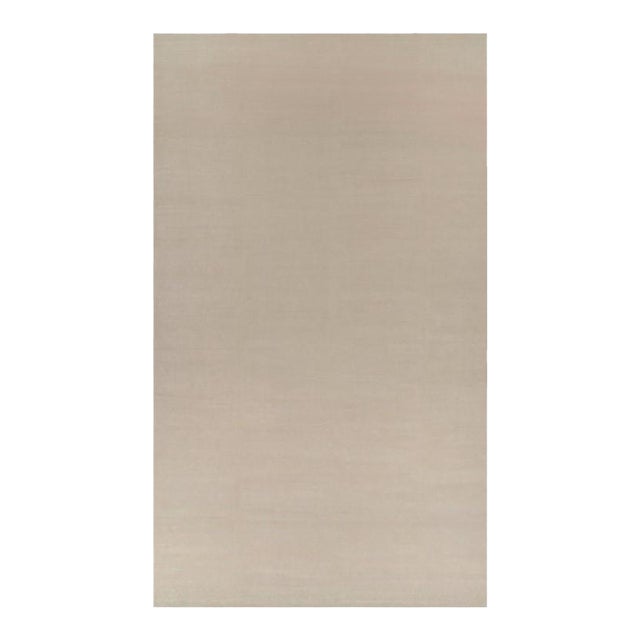 Rug & Kilim’s Oversized Contemporary Textural Solid Rug in Cream and White Tones - 14x24 For Sale
