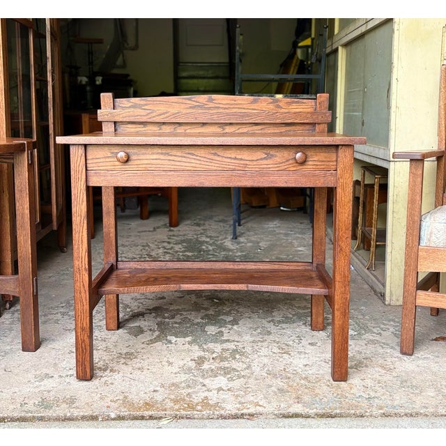 Great smaller desk that was found in poor condition and has been fully restored and re-glued, then finished. Very...