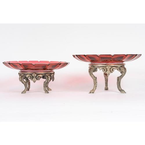 Napoleon III Cups in Crystal and Silvered Bronze from Baccarat, Set of 5 For Sale - Image 9 of 13