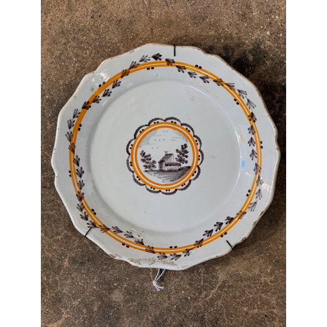 Polychrome Delft Plate For Sale - Image 4 of 5