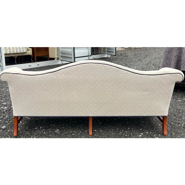 Textile Ethan Allen Chippendale Camelback Sofa For Sale - Image 7 of 9