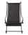 A sling back chair in the Campache style, attributed to designer David Hicks. The frame is crafted from wrought iron with...