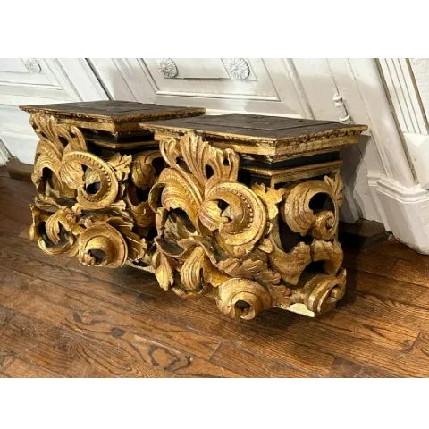 Early 20th Century Pair of Antique Architectural Brackets With Scrolls For Sale - Image 5 of 7