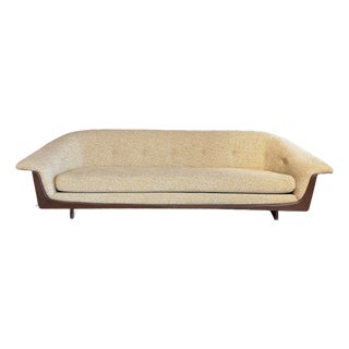 Reupholstered Yellow Gondola Sofa For Sale