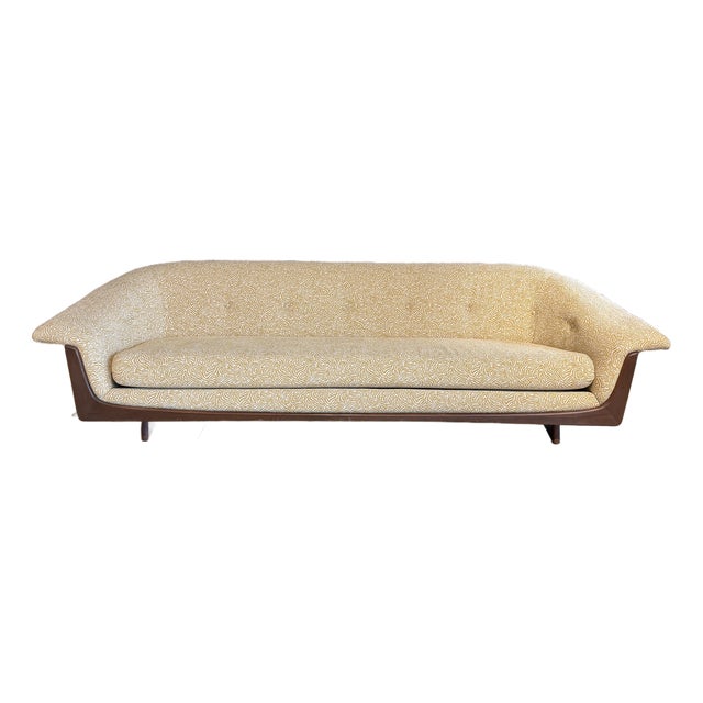 Reupholstered Yellow Gondola Sofa For Sale