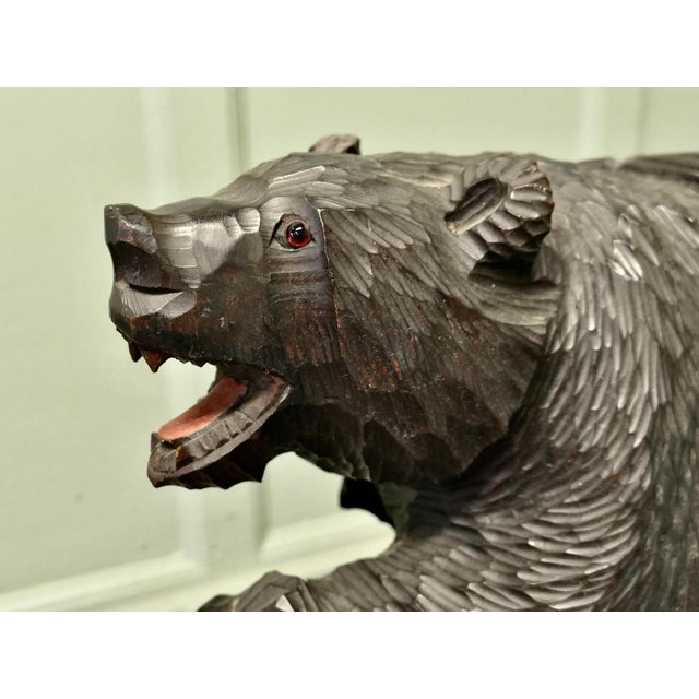 Wood Large Edwardian Carved Linden Wood Bear, 1900 For Sale - Image 7 of 8