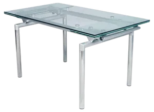 Italian Extendable Chrome & Glass Table, 1960s
