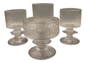 1960s Organic Modern Festivo Wine Goblets by Timo Sarpaneva for Iittal, Finland - Set of 4