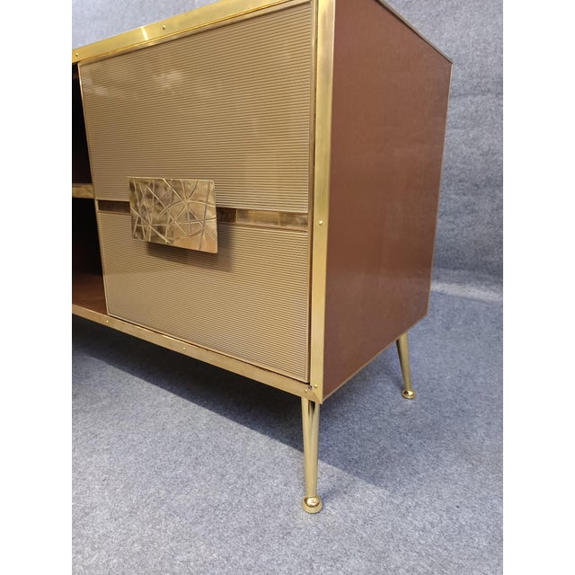 Gold Sideboard with Four Murano Glass Doors from Justfurnituress SRL For Sale - Image 4 of 10