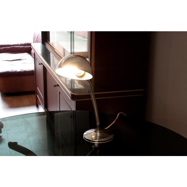 Mid-Century Modern Chrome Table Lamp with Flexible Neck, 1970s For Sale - Image 4 of 7