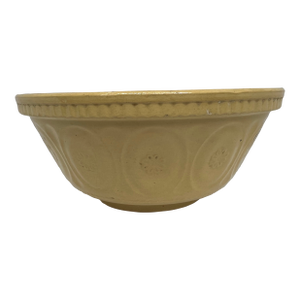 Vintage Yellow Ware Pottery Mixing Bowl