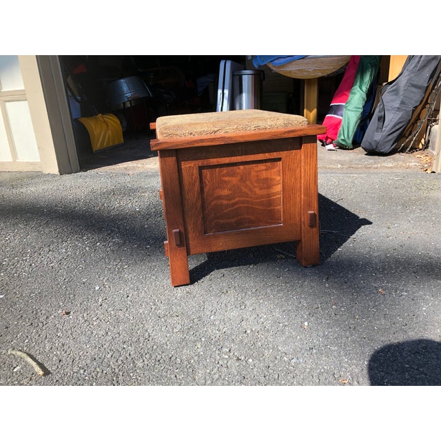 Mission Style Solid Quartersawn Oak Arm Chair & Ottoman Chairish