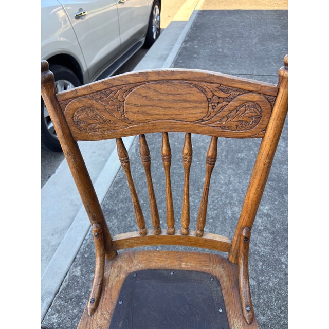 1950s Vintage Pressed Back Chairs For Sale - Image 5 of 8