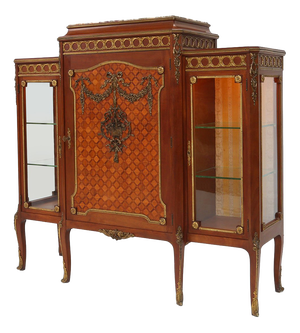 Louis XVI Display Cabinet in Marquetry with Light, France, 1850s