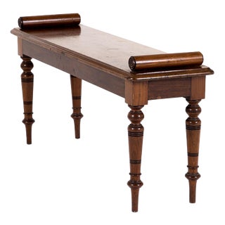 Victorian Mahogany Hall Seat For Sale