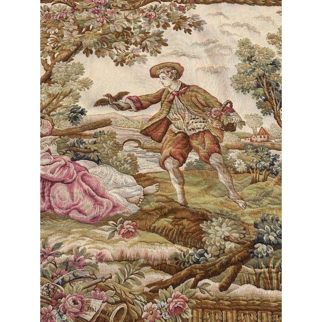 Exceptional mid-20th-century French tapestry woven on Jacquard looms in Halluin stitch with wool and cotton. Inspired by...