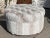 Modern Designer Faux Rabbit Fur Round Ottoman Pouf by Randy Esada Designs.