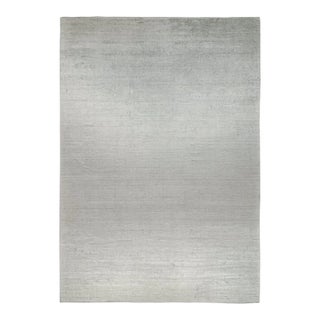 2010s Rug & Kilim’s Modern Rug in Solid Gray and Off-White Striae - 14x20 For Sale
