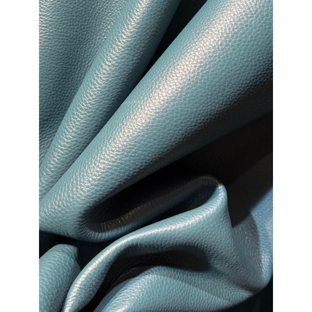 Italian Full Grain Leather Full Hide in Glacier Blue 49 SF
