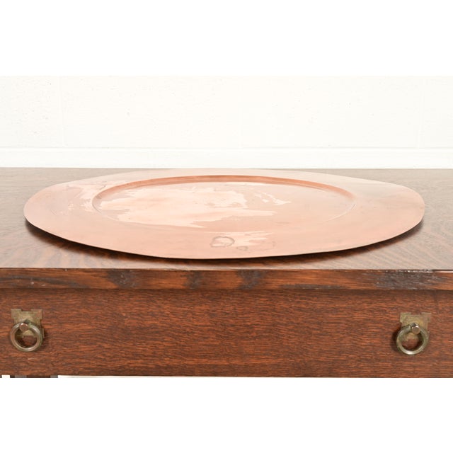 Roycroft Arthur Cole for Avon Coppersmith Arts & Crafts Large Copper Serving Tray, 1930s For Sale - Image 4 of 11
