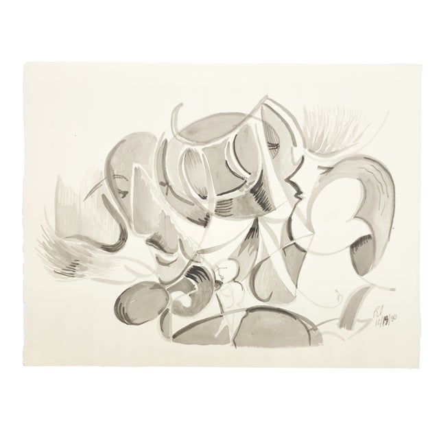 Between Two Presences* Robert Lohman, c. 1980 In Between Two Presences, Robert Lohman organizes the composition around an...