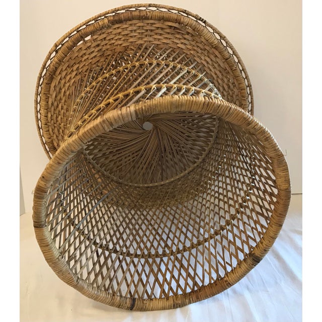 Vintage Wicker Drum Table Chairish