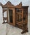 Victorian Antique 1890s Tiger Oak Over Mantel With Bowed Glass Cabinet & Beveled Mirrors For Sale - Image 3 of 17