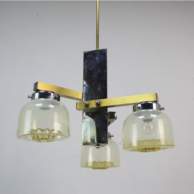Italian Hanging Lamp with Murano Glass Shades, 1970s For Sale - Image 6 of 7