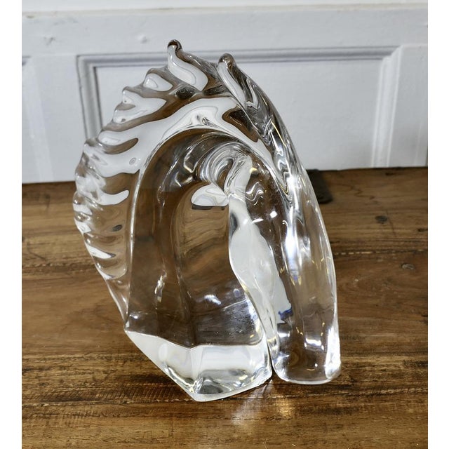 An Elegant Crystal Head of a Horse Signed by Daum of Nancy France A wonderful piece in excellent condition with a very...