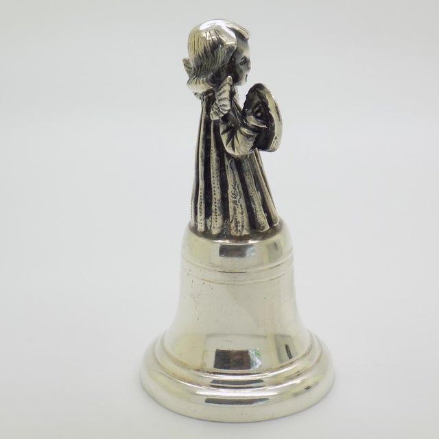 Vintage Italian Silver Brandimarte Silversmith Angel with Instrument Bell, Florence, 1980s For Sale - Image 6 of 15