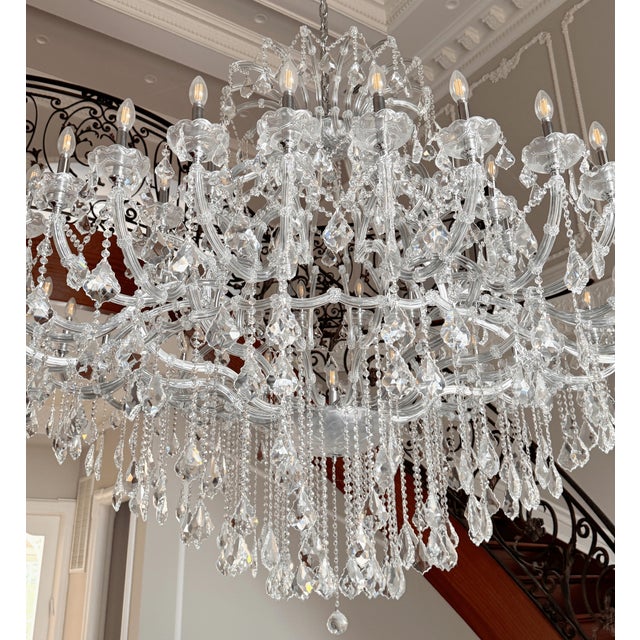 1980s Vintage Italian Maria Chandelier With Crystals Pantalogues For Sale - Image 5 of 18