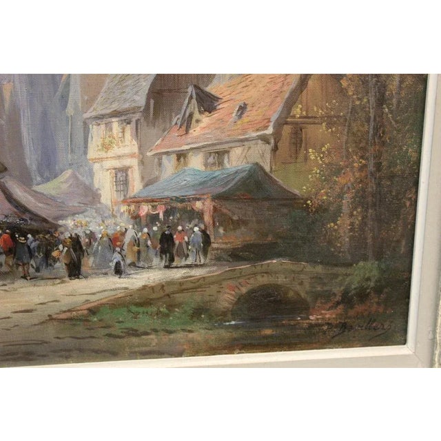 Paul Devillers, Market Scene in Rouen, 1920s, Oil on Canvas, Framed For Sale - Image 7 of 12