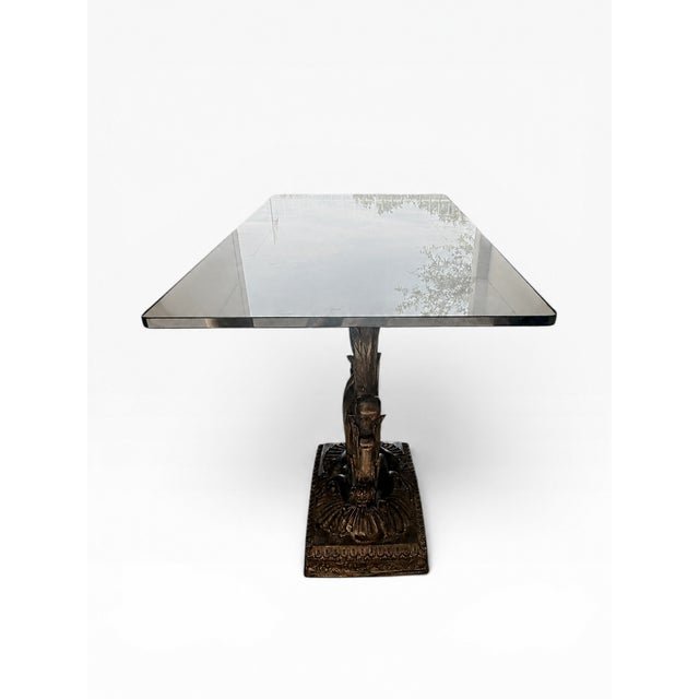 Bronze Vintage La Barge Hollywood Regency Cast Bronze Shell & Acanthus Console Table Base For Sale - Image 8 of 14