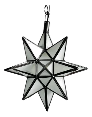 Vintage Frosted White Moravian Star Pendant Light Small