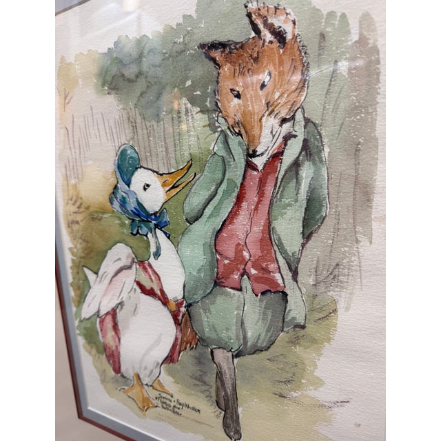 2010s Beatric Potter Jemima Puddle Duck and the Fox, Framed For Sale - Image 5 of 12
