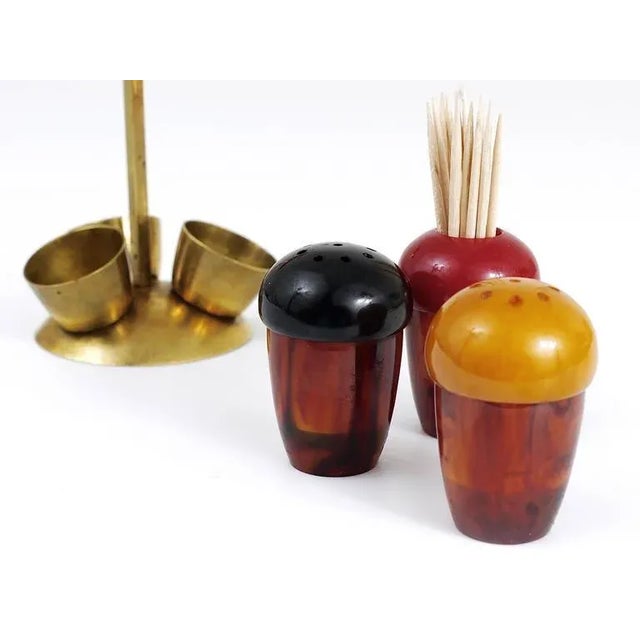 Wood Mid-Century Salt & Pepper Toothpick Cruet Set by Richard Rohac, Austria, 1950s, Set of 4 For Sale - Image 7 of 9