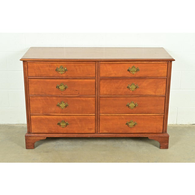 A gorgeous Georgian or Chippendale style eight-drawer double dresser or chest of drawers By Kindel Furniture USA, Circa...