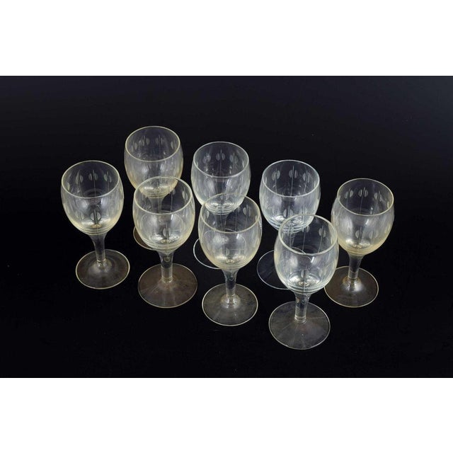 Per Lütken for Holmegaard. Kirsten Piil. 8 sherry wine glasses, ca. 1950/60s. Designed by Per Lütken in 1956. Mouth-blown...
