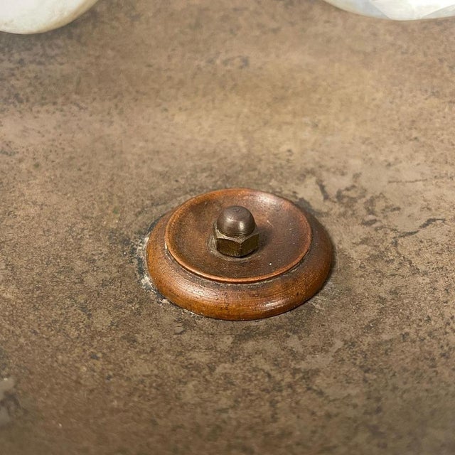 Italian Cup with Glass Hemisphere and Decorated Wood Stem, 1890s For Sale - Image 9 of 18