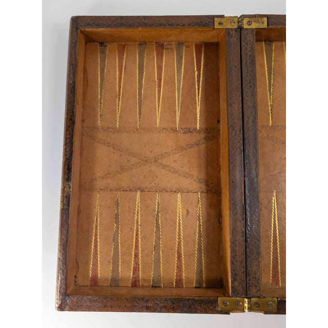 Early 20th Century 20th Century Faux Leather Book Game Box for Chess, Checkers or Backgammon For Sale - Image 5 of 13