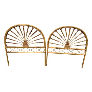 Headboards in Bamboo and Rattan, France, 1960s, Set of 2 For Sale