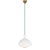 AERIN By Visual Comfort Studio Lucerne 1-Light Medium Pendant in Matte White and Burnished Brass For Sale