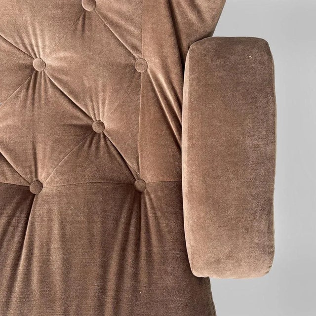 Italian Modern Chair in Brown Velvet and Wood by Guido Bonzanini for Tecnosalotti, 1970s For Sale - Image 13 of 18