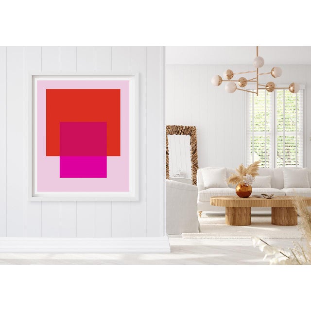 "The Interaction of Red and Deep Hot Pink on Light Pink" by Liz Roache (Red, Pink) This Modern, Mid Century, Contemporary...