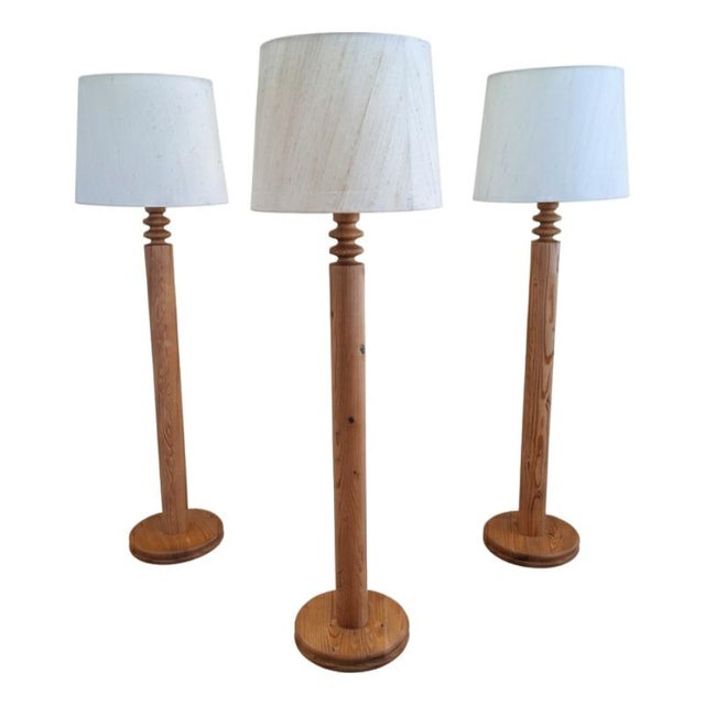 Pine Floor Lamps by Uno Kristiansson, Set of 3 For Sale - Image 17 of 17