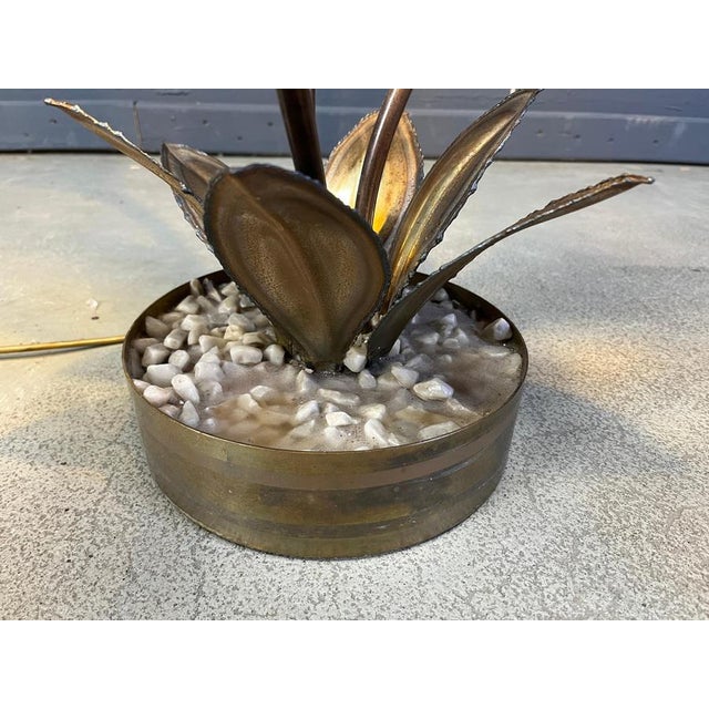 Metal Lotus Floor Lamp by Maison Jansen, 1970s For Sale - Image 7 of 11