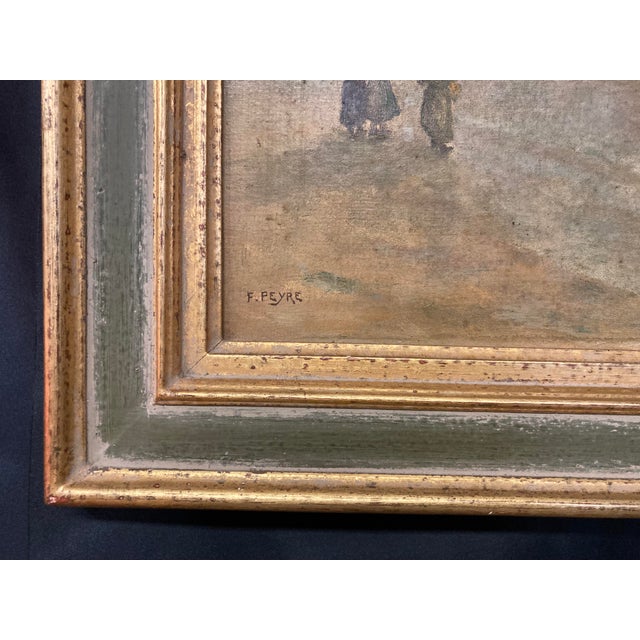 F. Peyre, Seascape at Sunset, 1920s, Oil on Canvas For Sale - Image 4 of 14