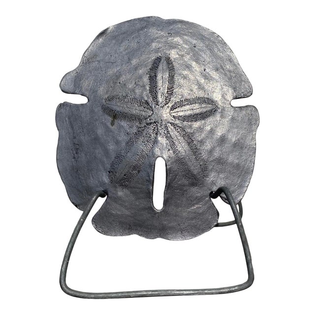 Late 20th Century Pewter Sand Dollar on Stand For Sale